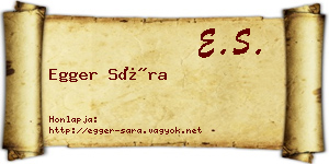 Egger Sára névjegykártya
